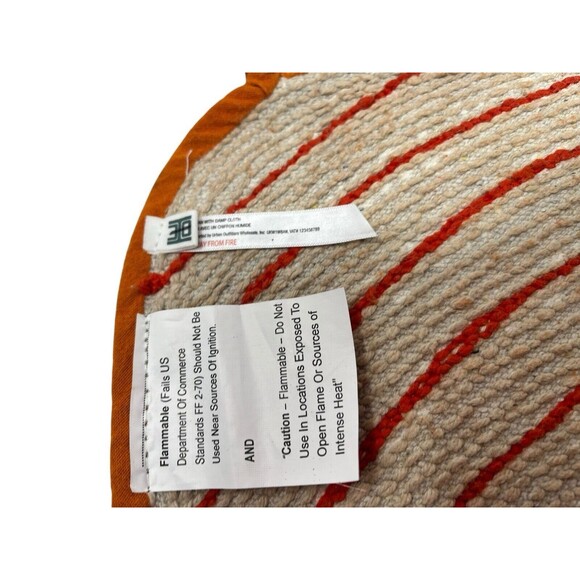 Urban Outfitters Mushroom Tufted Shag Bath Mat Boho Rug Orange Red Cotton NEW - Picture 9 of 15